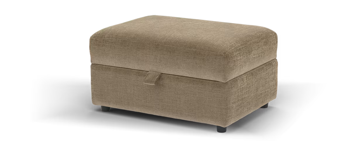Sofology Portobello Fabric Storage Foam Footstool in Teddy Chenille Mink