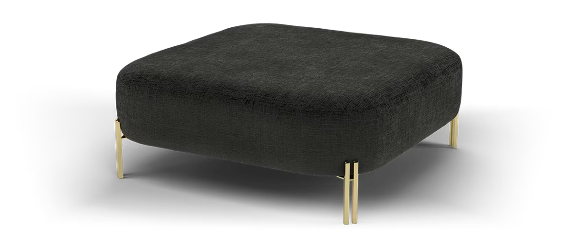 Sofology Westwood Fabric Designer Footstool in Teddy Chenille Black