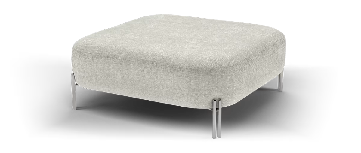Sofology Westwood Fabric Designer Footstool in Teddy Chenille Silver