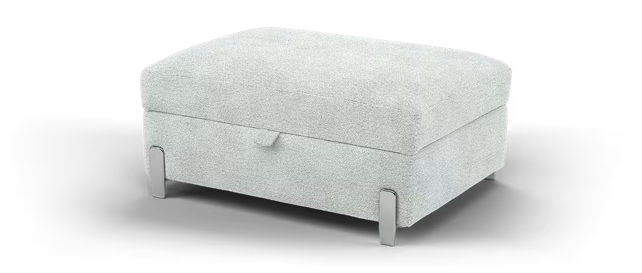 Sofology Westwood Fabric Storage Footstool in Soft Boucle Silver