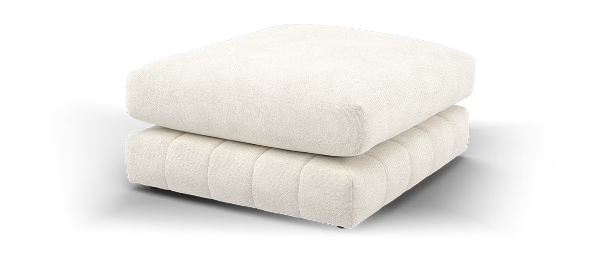 Sofology Westwood Fabric Footstool in Soft Boucle Ecru