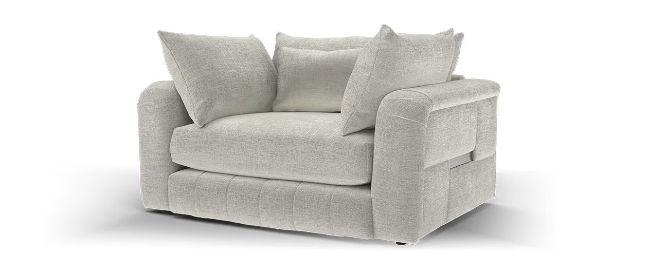 Sofology The Westwood Loveseat in Teddy Chenille Silver All Over