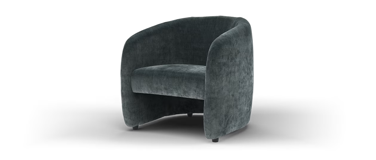 Sofology The Portobello Accent Chair in Luxury Chenille Charcoal All Over