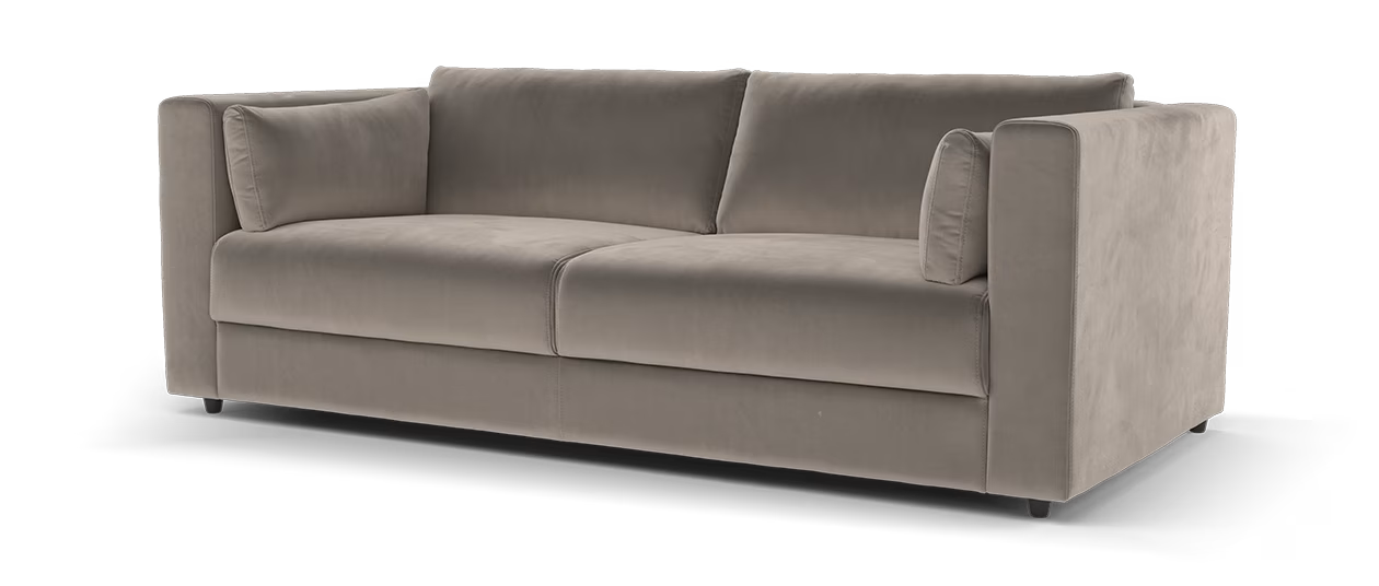 Sofology Strand Fabric 4 Seater in Matt Velvet Mole