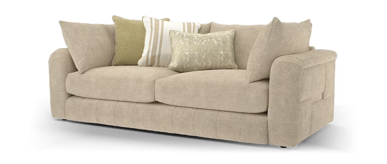 Sofology The Westwood Fabric 3 Seater No Trim in Teddy Chenille Natural