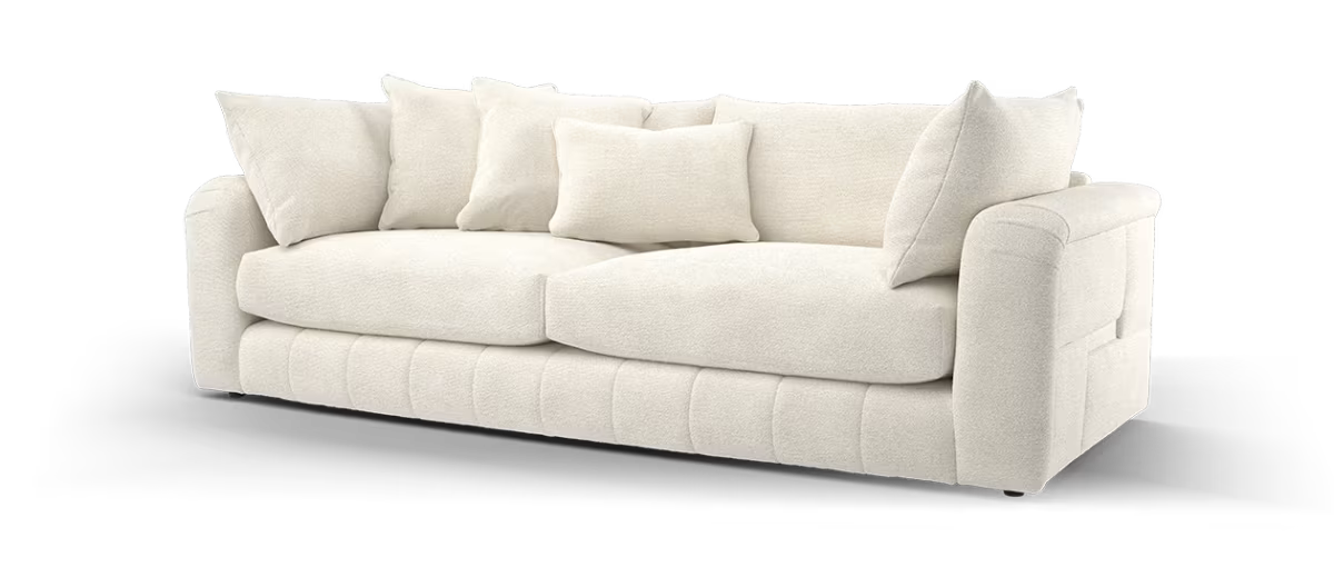 Sofology Westwood Fabric 4 Seater No Trim in Soft Boucle Ecru