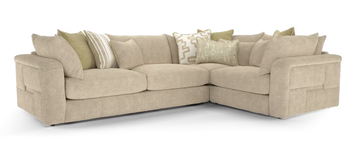 Sofology Westwood Fabric 3 Corner 1 No Trim in Teddy Chenille Natural Mix
