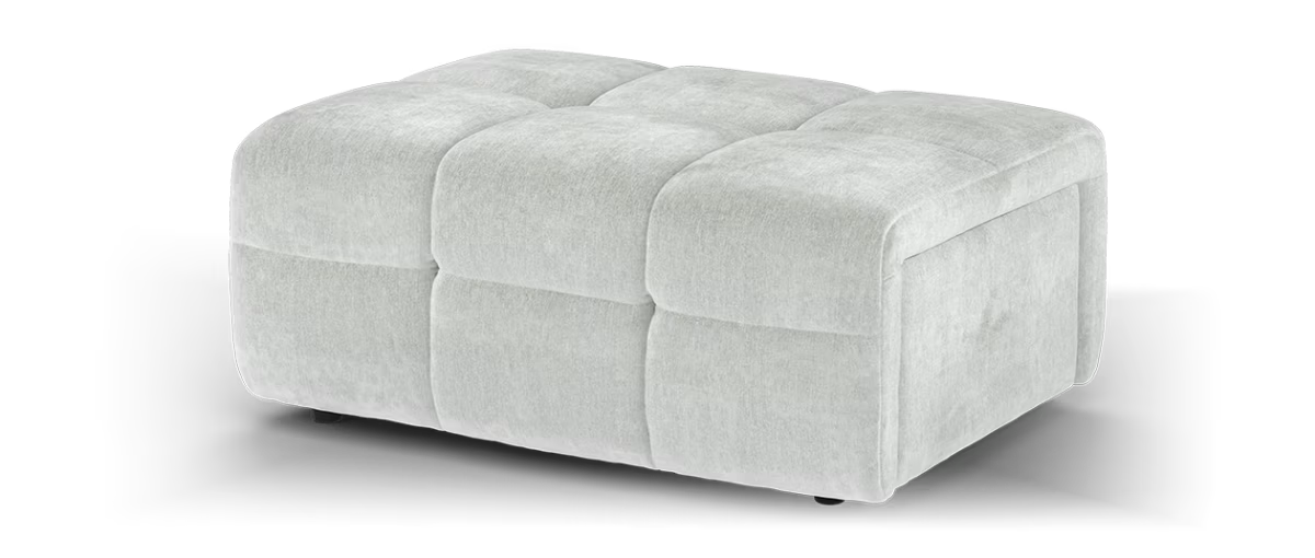 Sofology The Lunar Designer Storage Footstool in Relaxed Chenille Grey