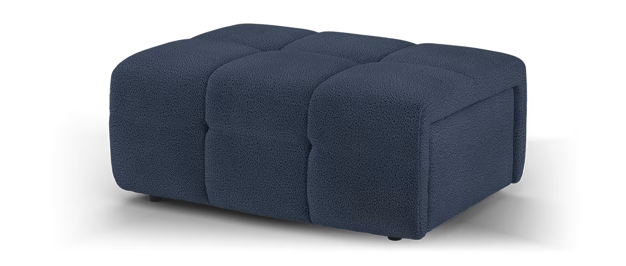 Sofology Lunar Fabric Designer Storage Footstool in Woven Boucle Navy
