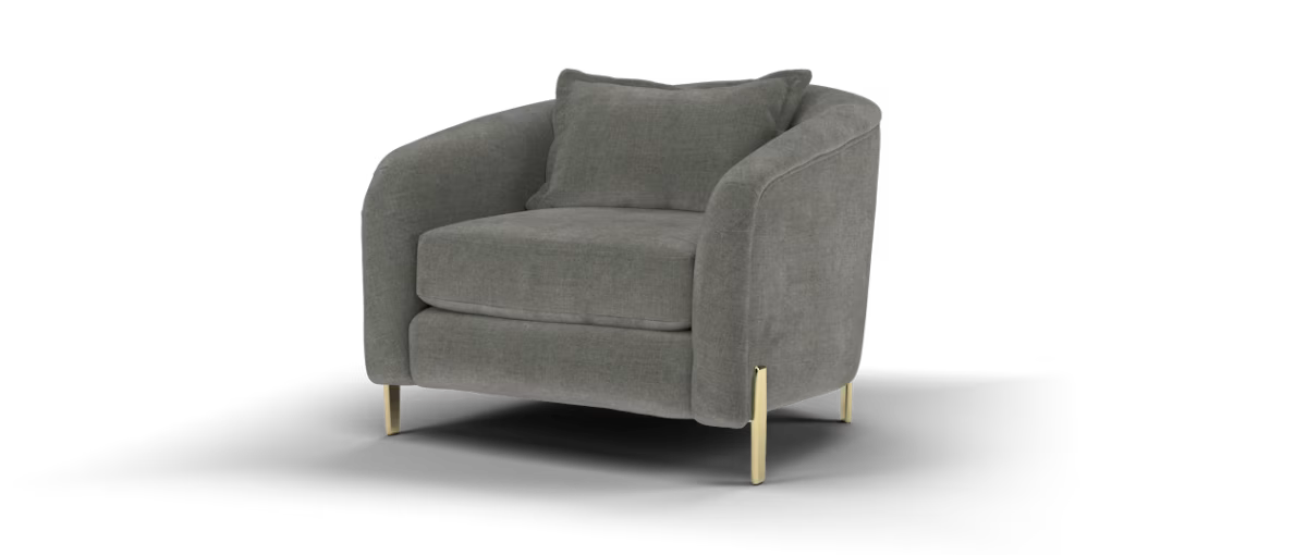 Sofology The Oscar Fabric Accent Chair in Fine Textured Chenille Grey