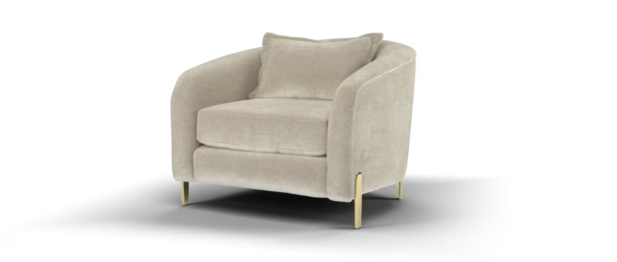 Sofology Oscar Fabric Accent Chair in Fine Textured Chenille Stone