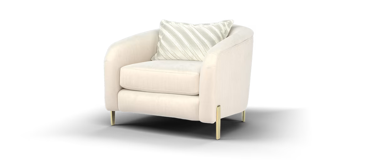 Sofology The Oscar Fabric Accent Chair in Super Matt Velvet Ecru