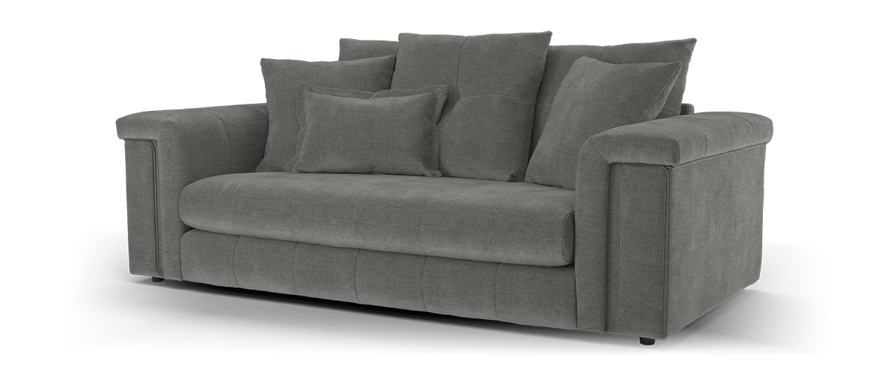Sofology The Oscar Fabric 3 Seater in Textured Chenille Grey