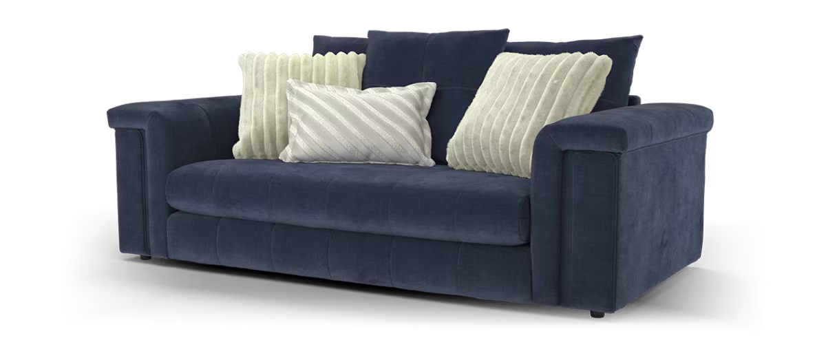 Sofology Oscar Fabric 2 Seater No Trim in Fine Textured Chenille Denim Mix