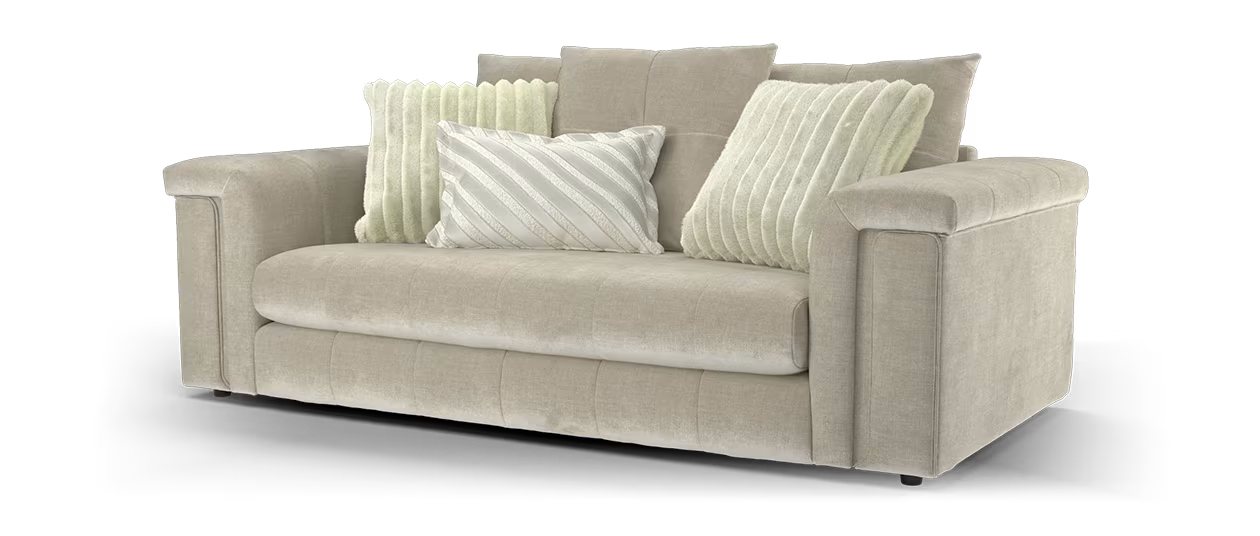 Sofology Oscar Fabric 2 Seater Fine Textured Chenille Stone Mix