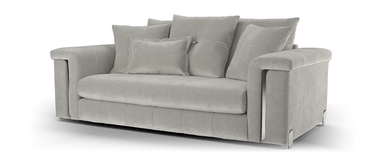 Sofology Oscar 2 Seater Fabric Sofa in Textured Chenille Silver