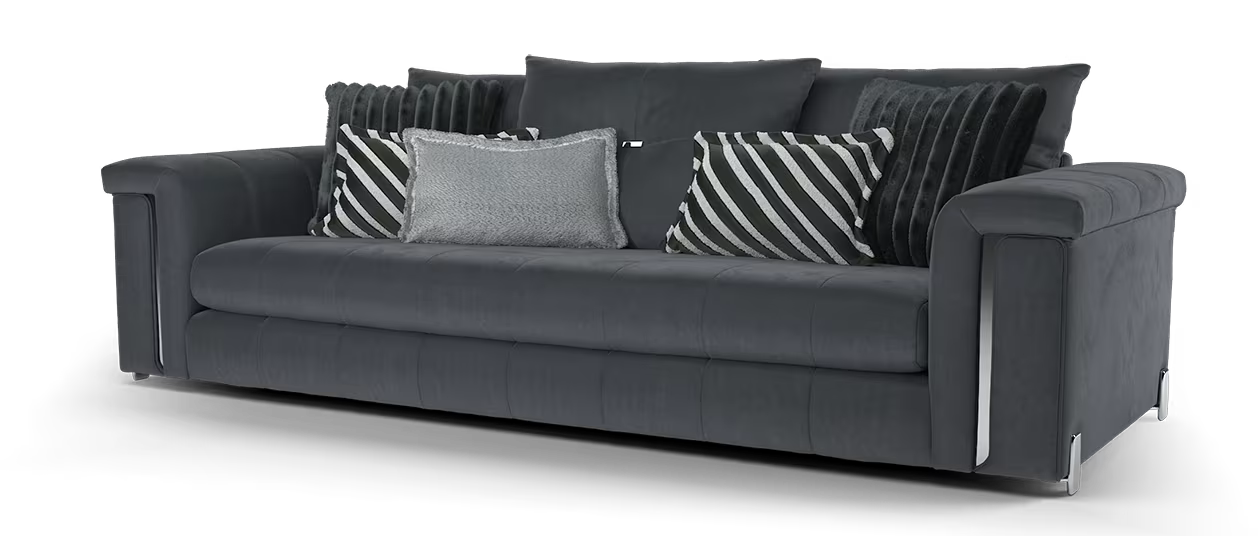 Sofology The Oscar 4 Seter in Super Matt Velvet Charcoal Mix
