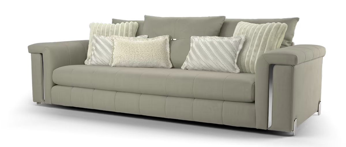 Sofology Oscar 4 Seater Split Fabric Sofa in Matt Velvet Pebble