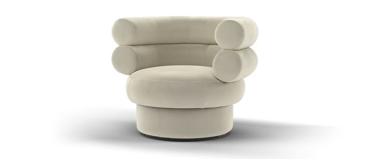 Sofology Fitzrovia Fabric Accent Swivel Chair in Matt Velvet Stone Without Trim