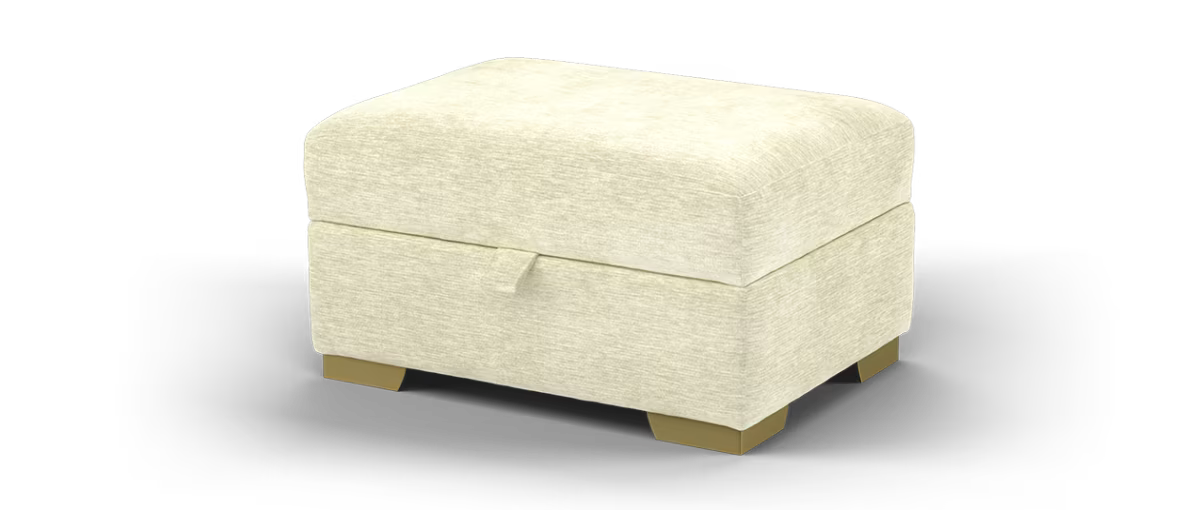 Sofology Valentina Fabric Storage Footstool in Luxury Deep Pile Chenille Stone