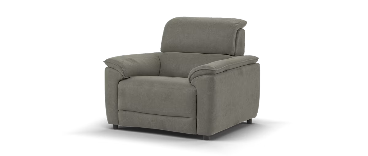 Sofology Hugo Fabric Chair Power Recliner/Headrest in Lifestyle Flecked Mocha