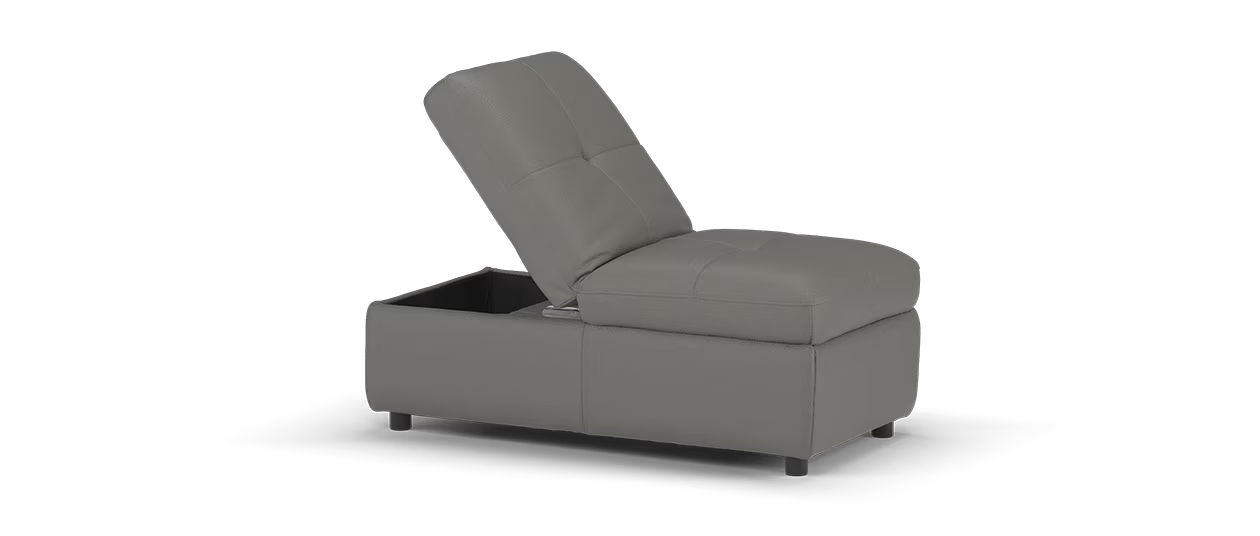 Sofology The Hugo Dual Storage Footstool in Trusty Embossed Leather Elephant