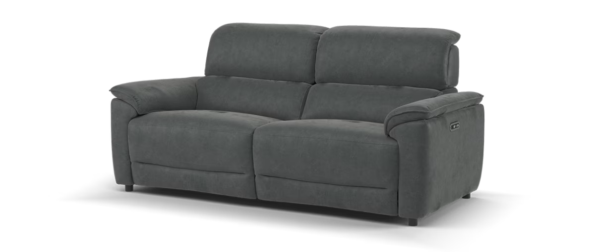 Sofology Hugo Fabric 2.5 Seater Power Recliner/Headrest in Lifestyle Flecked Charcoal