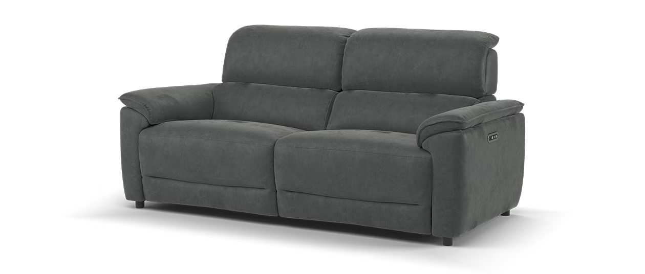 Sofology Hugo Fabric 2.5 Seater Power Recliner/Headrest in Lifestyle Flecked Charcoal