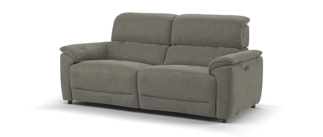 Sofology Hugo Fabric 2.5 Seater Power Recliner/Headrest in Lifestyle Flecked Mocha