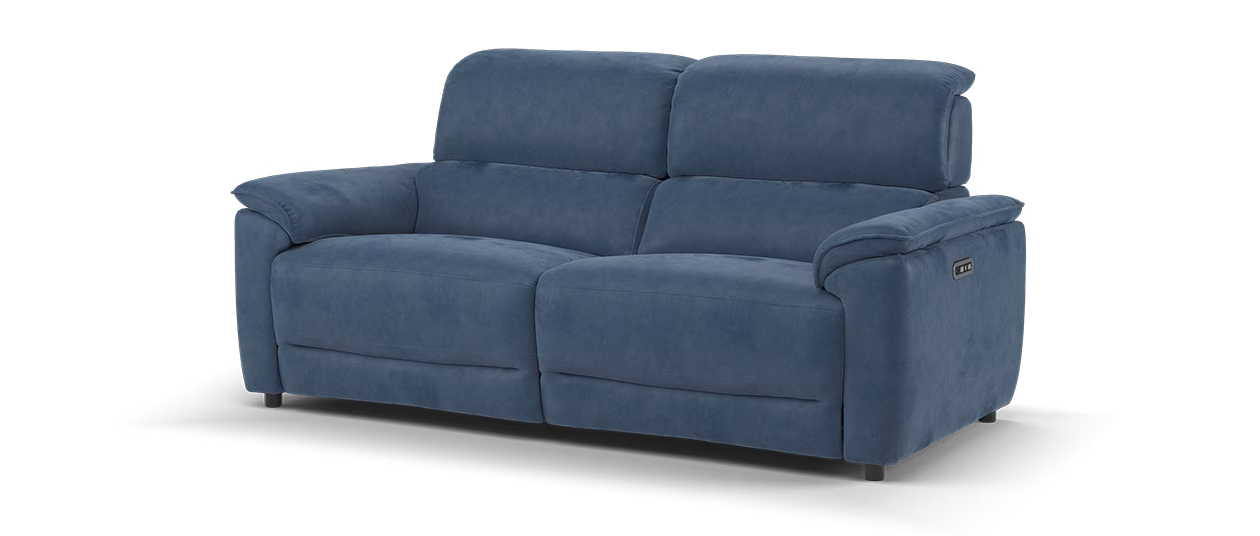 Sofology Hugo Fabric 2.5 Seater Power Recliner/Headrest in Lifestyle Flecked Navy