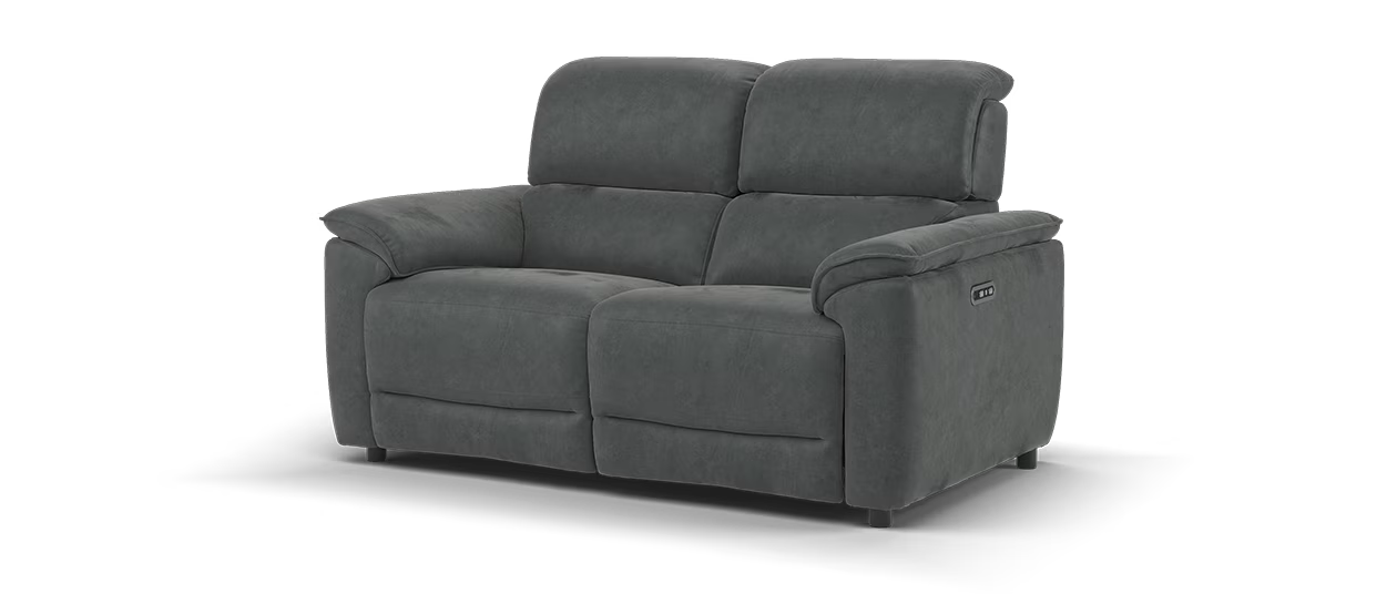 Sofology The Hugo 2 Seater Fabric Recliner Sofa in Lifestyle Flecked Fabric Charcoal