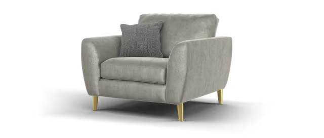 Sofology The Hackney Fabric Chair Sprung Seats in Lifestyle Dapple Fabric Silver Mix