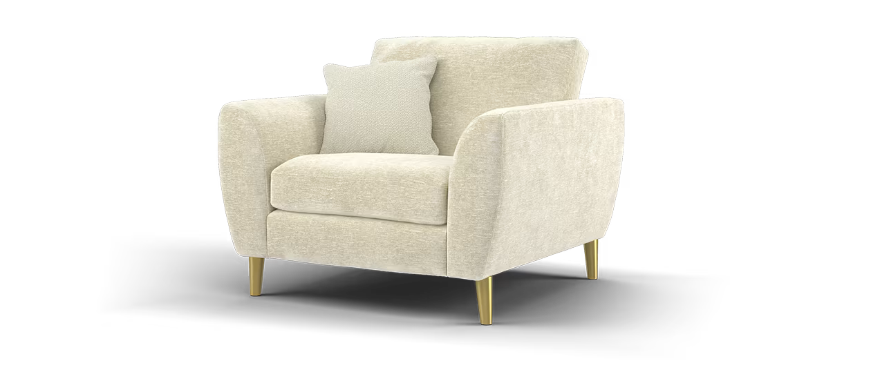 Sofology Hackney Fabric Chair Memory Foam Seat in Boucle Natural Mix