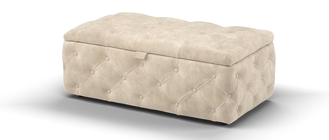 Sofology The Venezia Designer Storage Footstool in Character Vintage Leather Stone