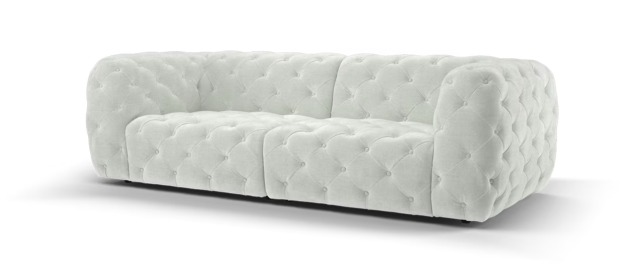 Sofology Venezia Fabric 3 Seater in Relaxed Chenille Stone