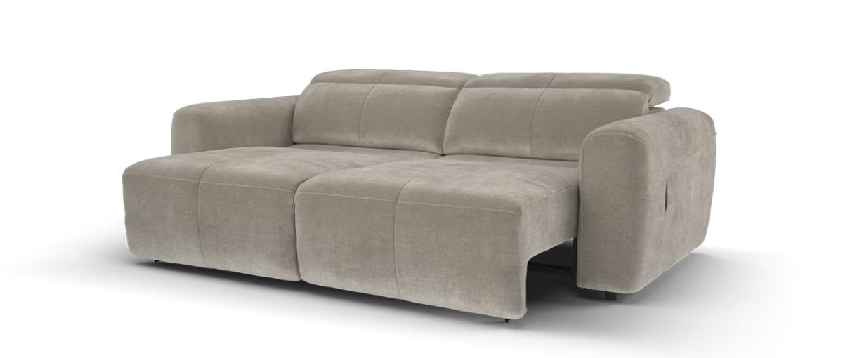 Sofology Riviera Fabric 3 Seater Motion Chaise in Relaxed Chenille Nutmeg