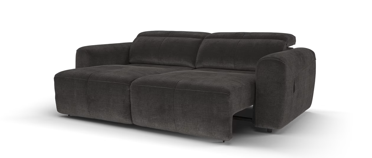 Sofology Riviera Fabric 3 Seater Motion Chaise in Relaxed Chenille Raisin