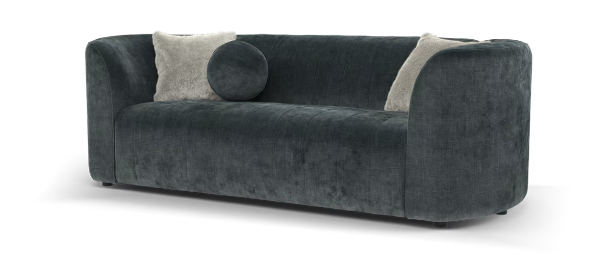 Sofology Fitzrovia Fabric 3 Seater No Trim in Luxury Chenille Charcoal Mix
