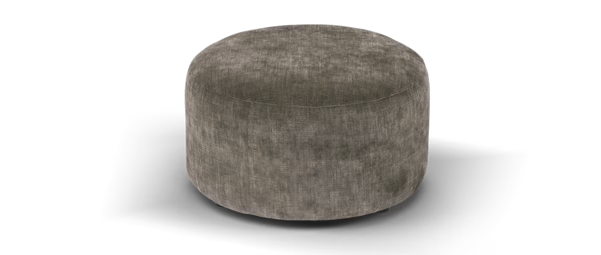 Sofology The Fitzrovia Fabric Designer Footstool in Luxury Chenille Truffle Without Trim