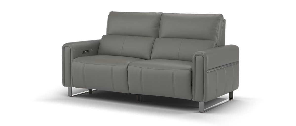 Sofology Ravello Leather 2.5 Seater Power Recliner/Headrest in Trusty Embossed Elephant
