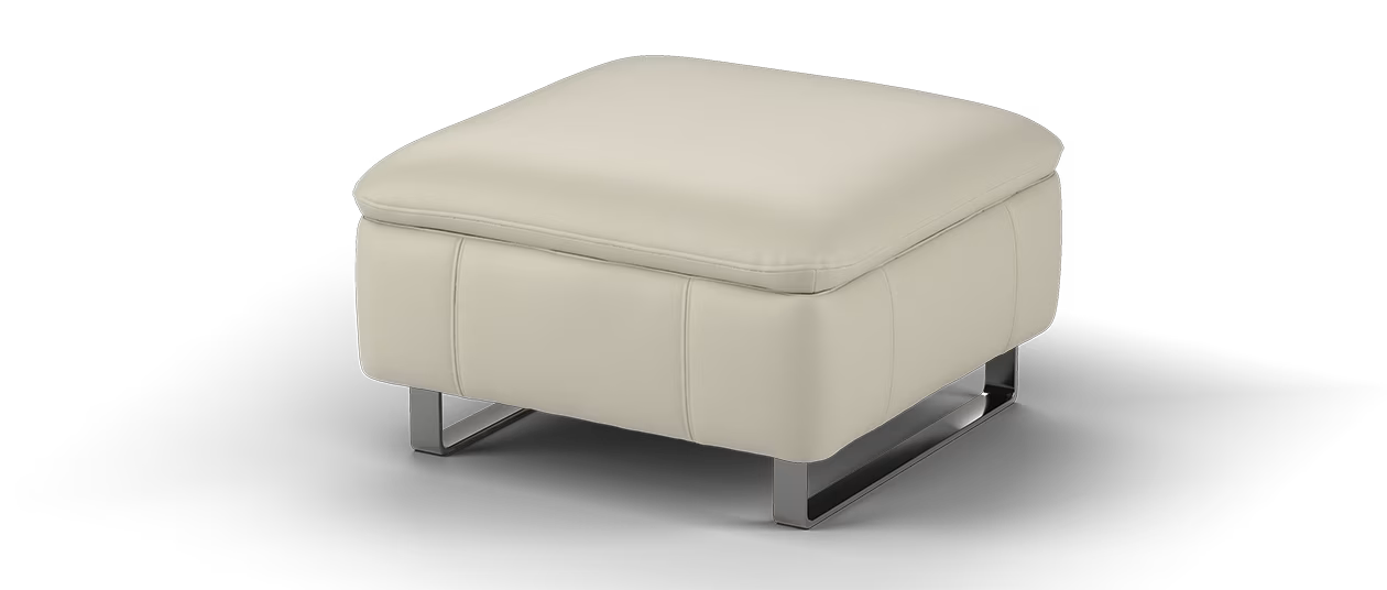 Sofology The Ravello Designer Storage Footstool in Trusty Embossed Leather Stone