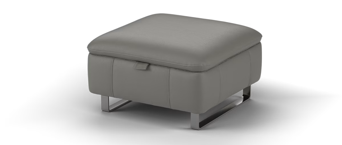 Sofology Ravello Leather Designer Storage Footstool in Trusty Embossed Elephant