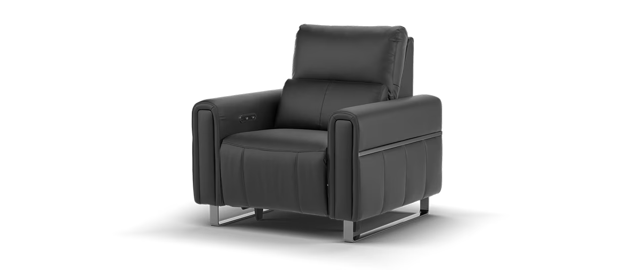 Sofology The Ravello Reclining Chair in Leather Jet Black