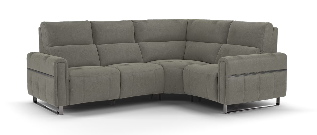 Sofology The Ravello 2 Corner 1 Power Recliner/Headrest in Lifestyle Flecked Fabric Mocha