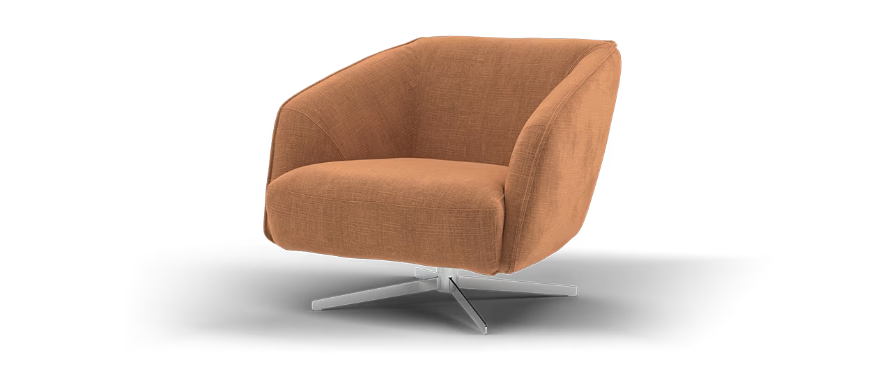 Sofology Adler Swivel Chair in Chenille Rust