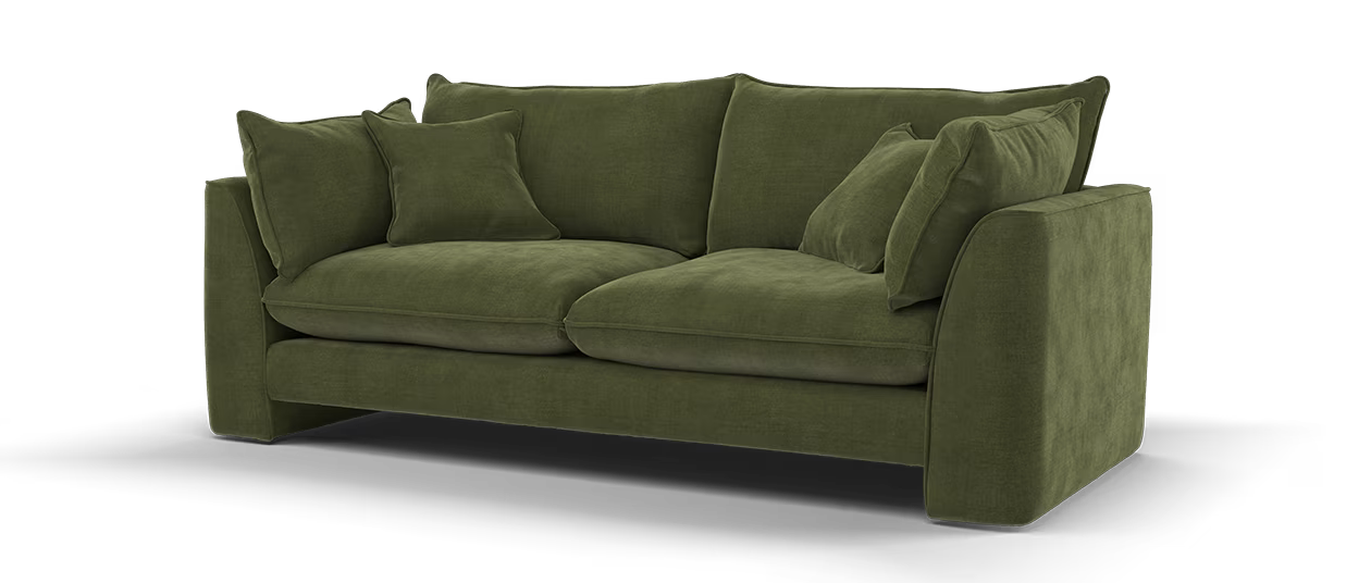 Sofology The Ziggy 3 Seater in  Soft Textured Chenille Moss All Over