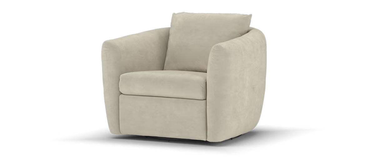 Sofology Marvella Fabric Swivel Chair in Lifestyle Nubuck Feel Stone