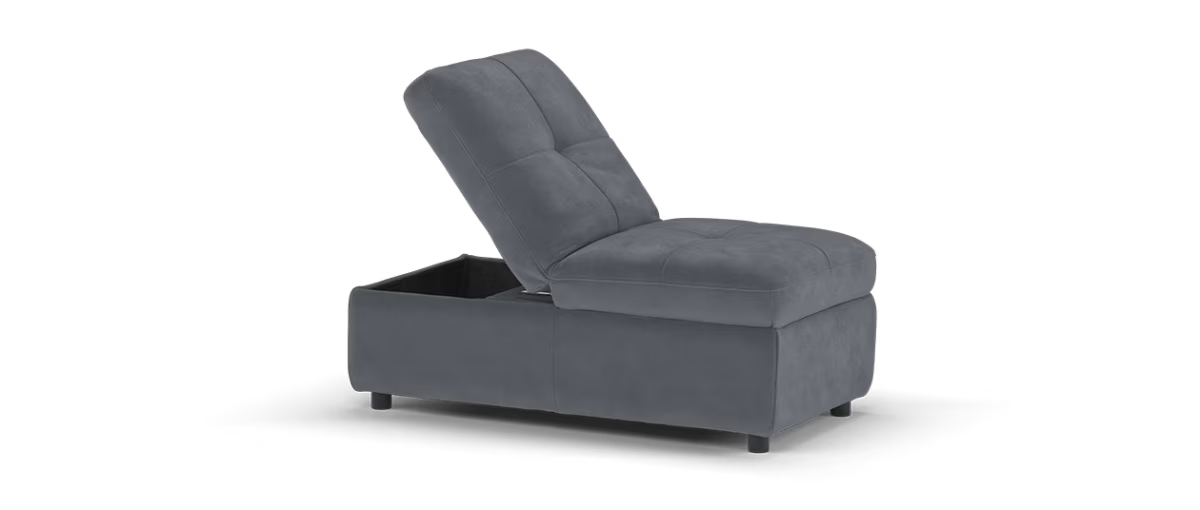 Sofology Marvella Fabric Dual Storage Footstool in Lifestyle Nubuck Feel Charcoal