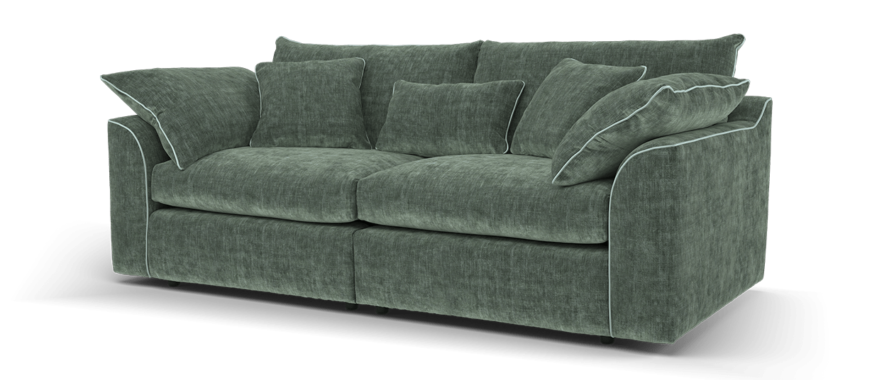 Sofology Georgio Fabric 4 Seater Split In Luxe Chenille Alpine Green Mix