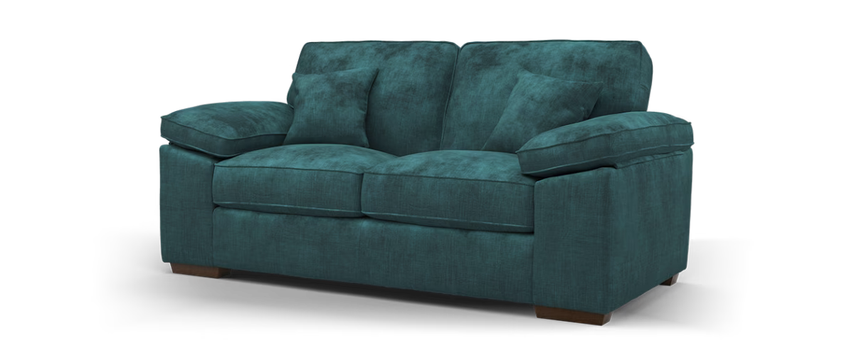 Sofology Brixton Fabric 2 Seater in Soft Chenille Teal